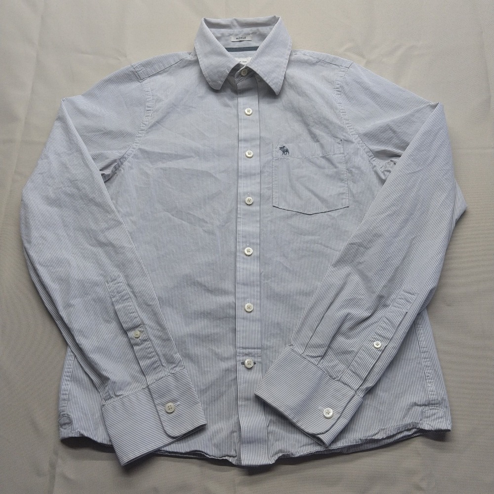Abercrombie & Fitch Button Down Shirt Men's Medium Muscle Retro Stripe Collared